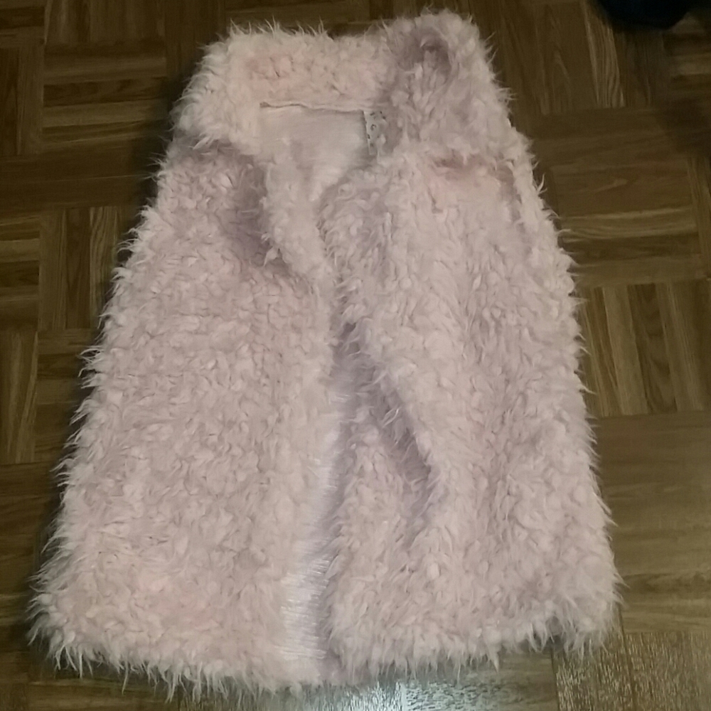 fuzzy pink vest